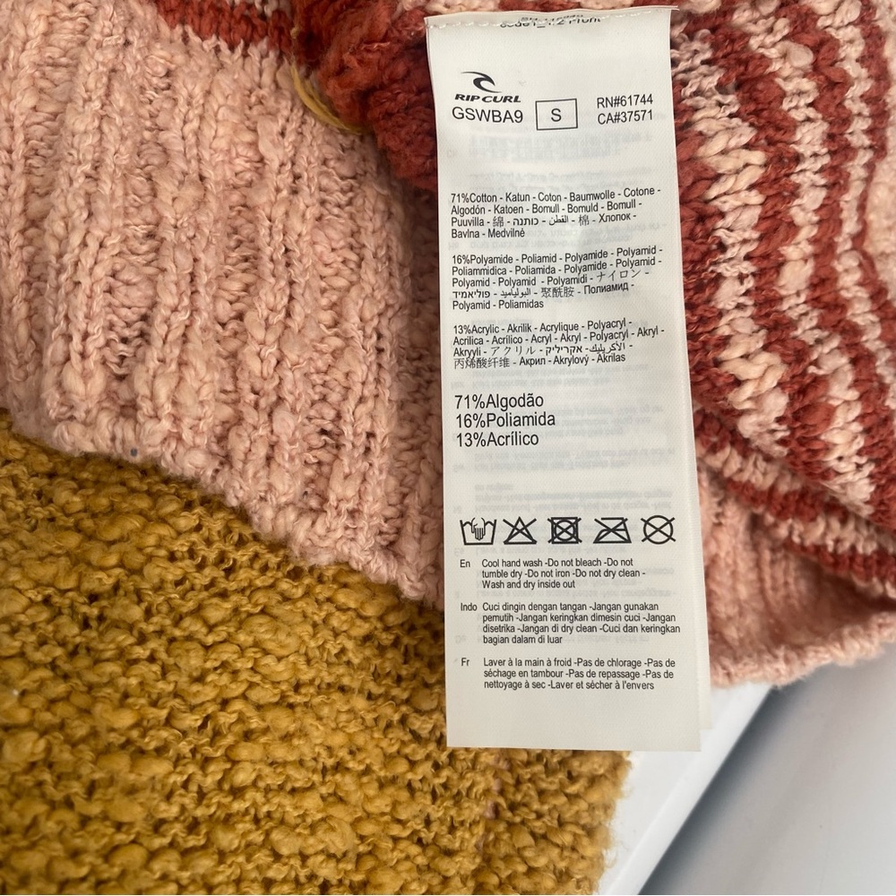 RIP CURL DRIFTER LONG SLEEVE CREW NECK SWEATER BEACHY COMFY SIZE SMALL BOHO - Picture 6 of 6